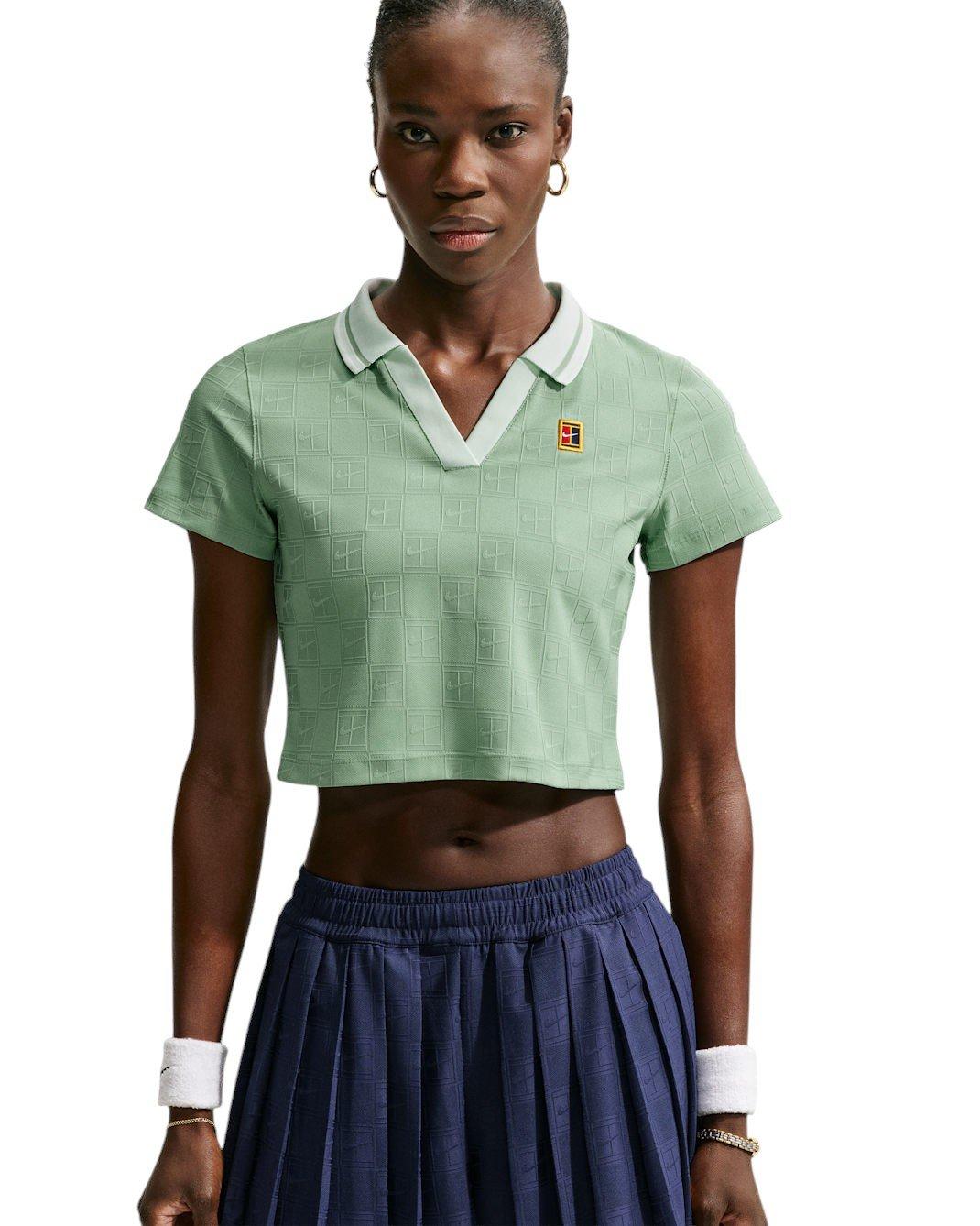 Nike Women's Court Collection Dri-FIT Cropped Tennis Polo - GREEN